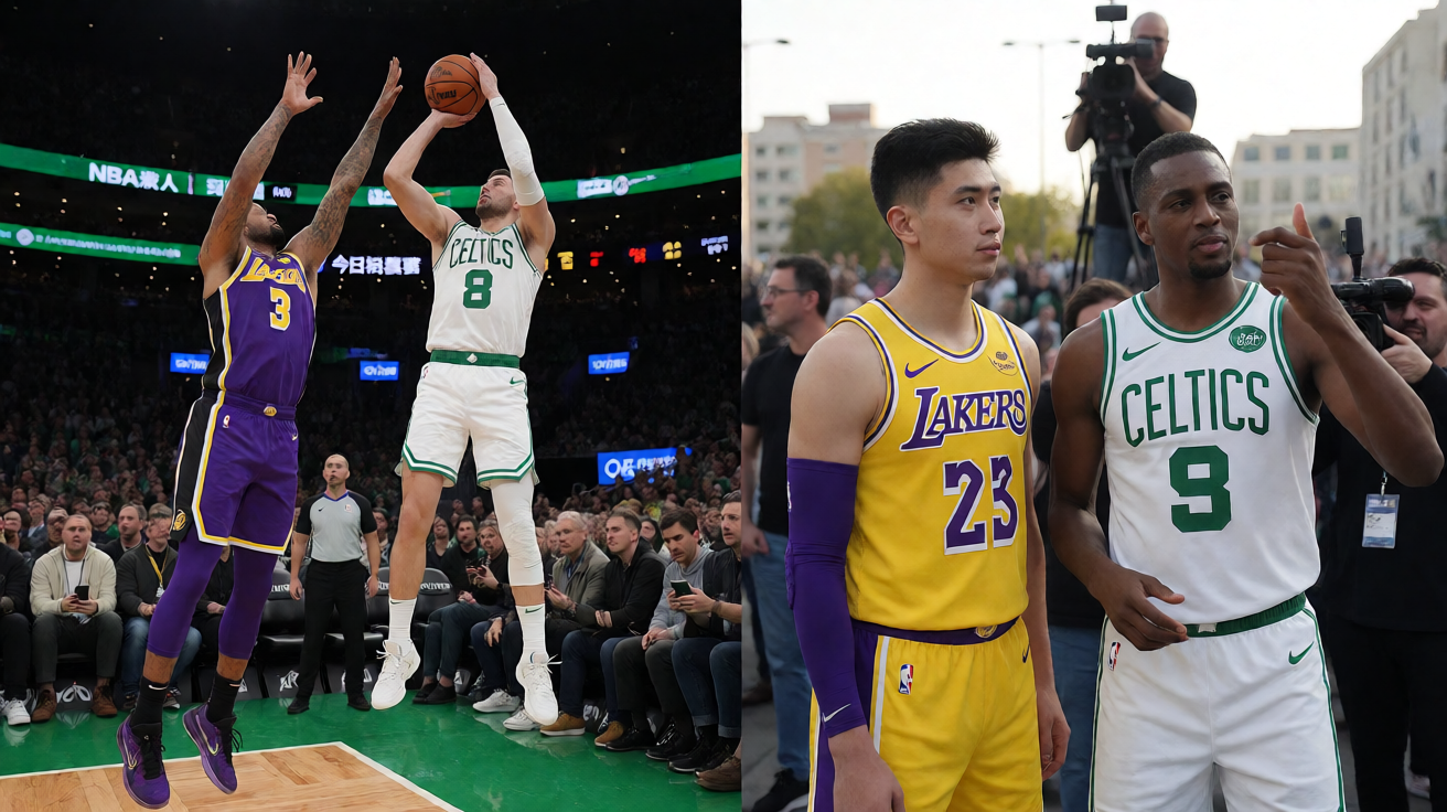 NBA湖人队与凯尔特人队的精彩篮球比赛
